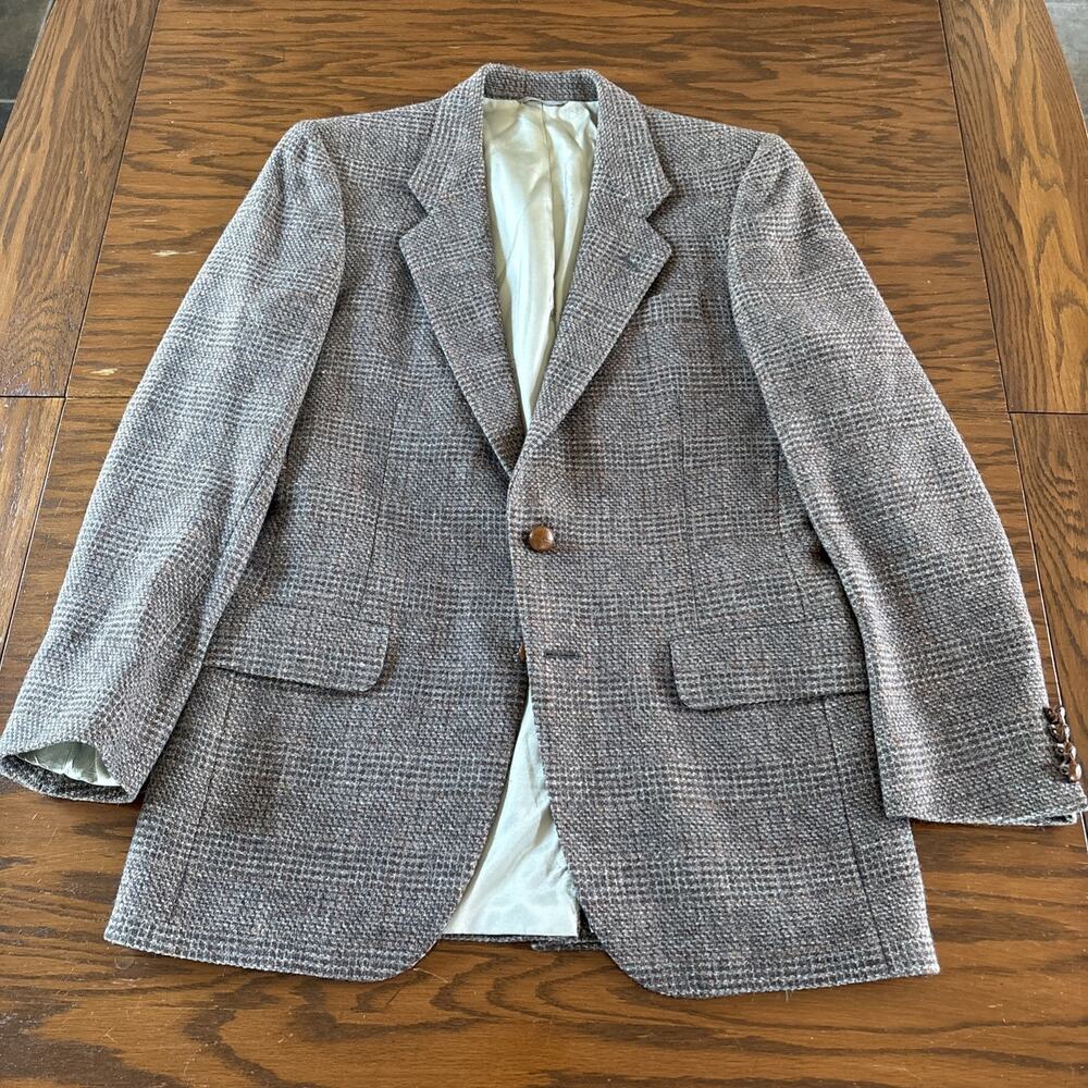 Vintage Valentino Uomo Sport Coat Blazer Scottish Wool Size 40 R